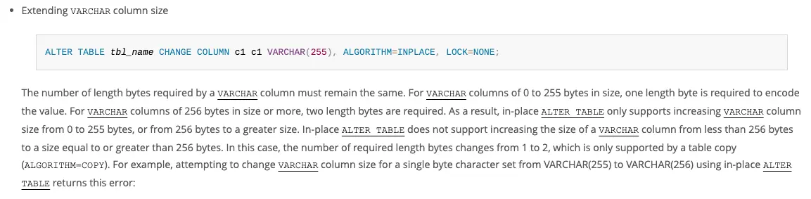 mysql-extend-varchar